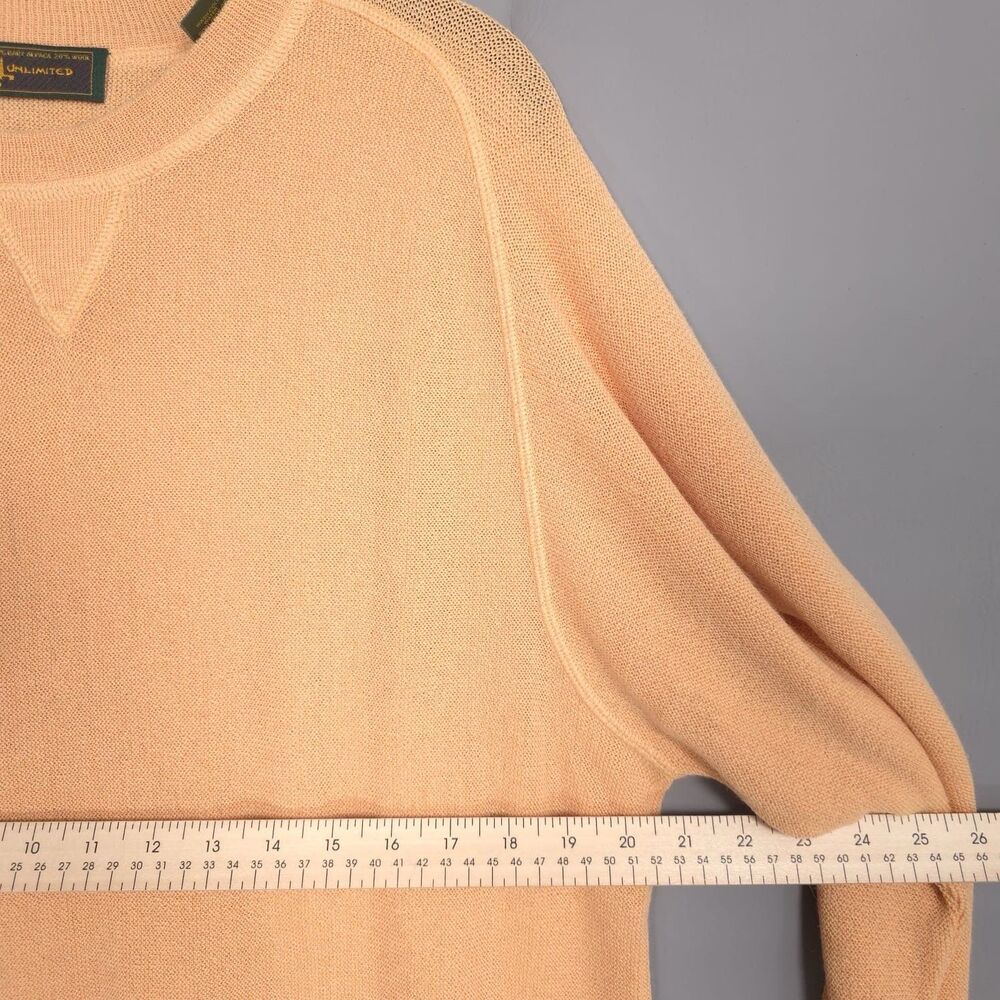 PERU UNLIMITED BABY ALPACA WOOL Knit Pullover Sweater‎ LARGE Orange PERU MADE - Picture 3 of 8